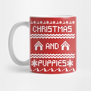Christmas and Puppies - Dog Lovers Christmas Ugly Sweater Mug